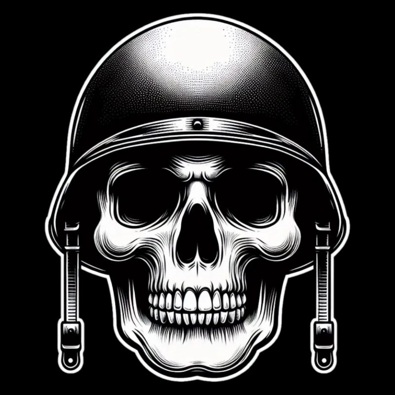 Skull Soldier T-Shirt Plain
