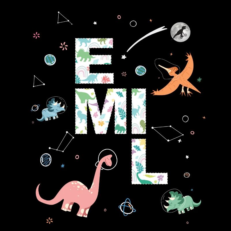 EMIL - Beautiful boy name with dinosaur