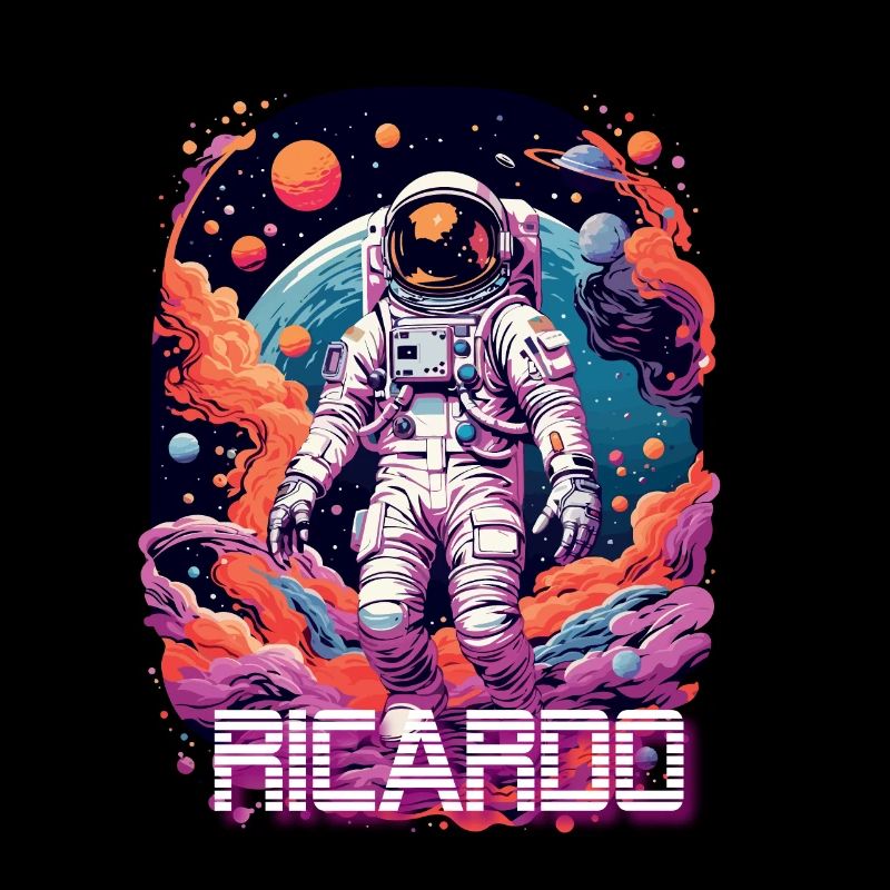 RICARDO - Beautiful boy name with cool astronaut