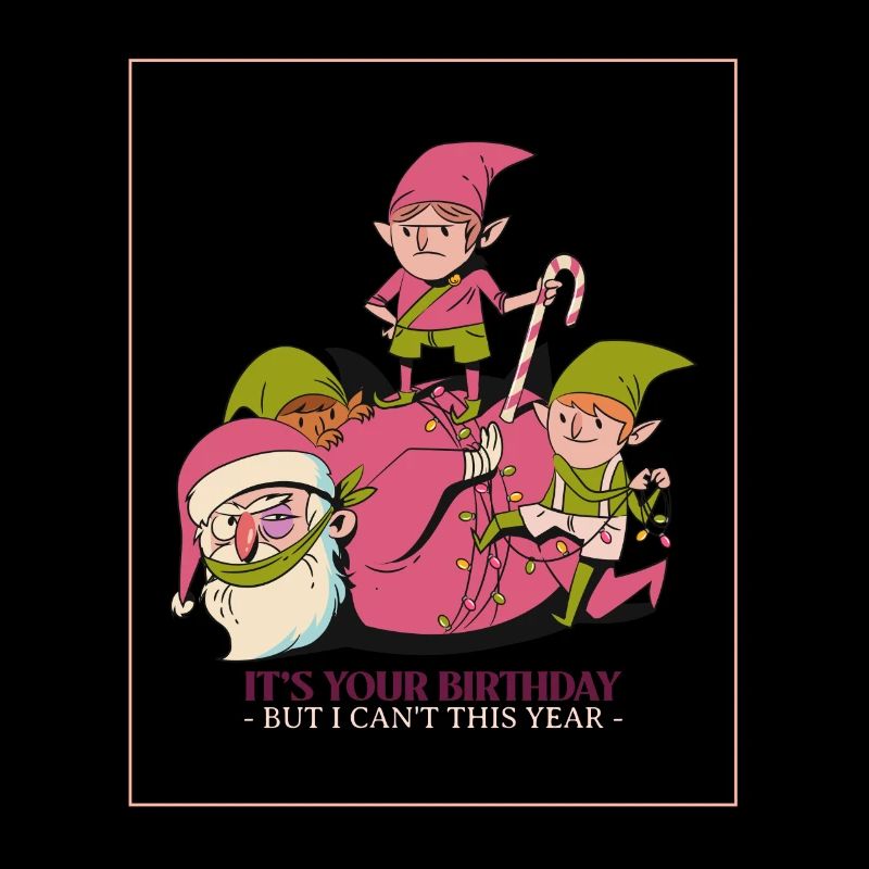 Noël ironique du Père Noël elfe C’est votre anniversaire mais