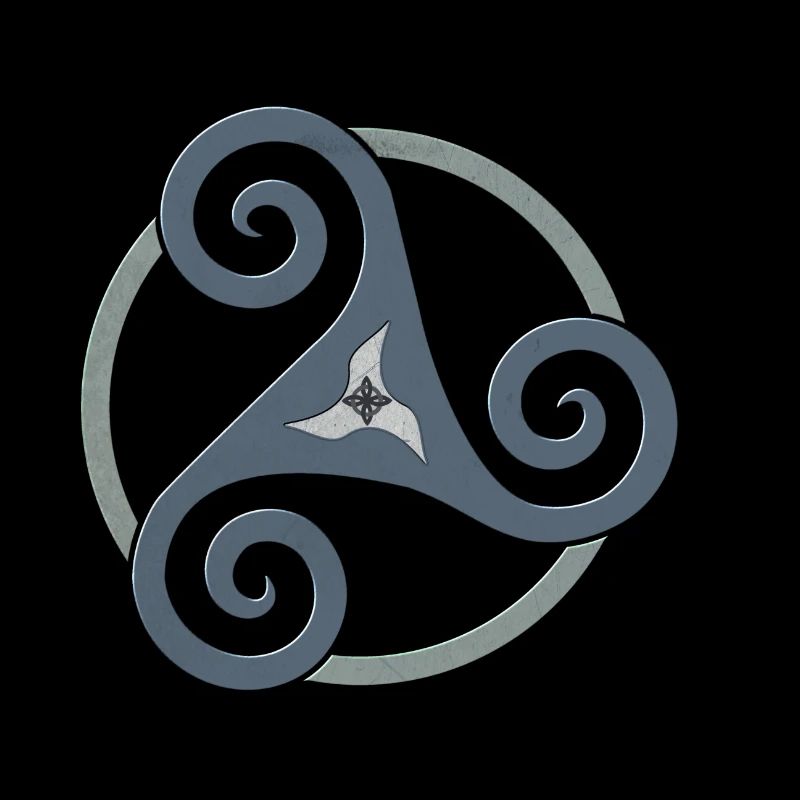 Triskele Celtic symbole gris bleu