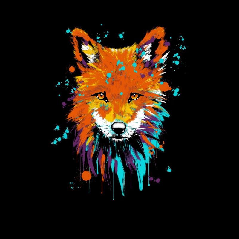 Fox Oil Paint Screen Print
