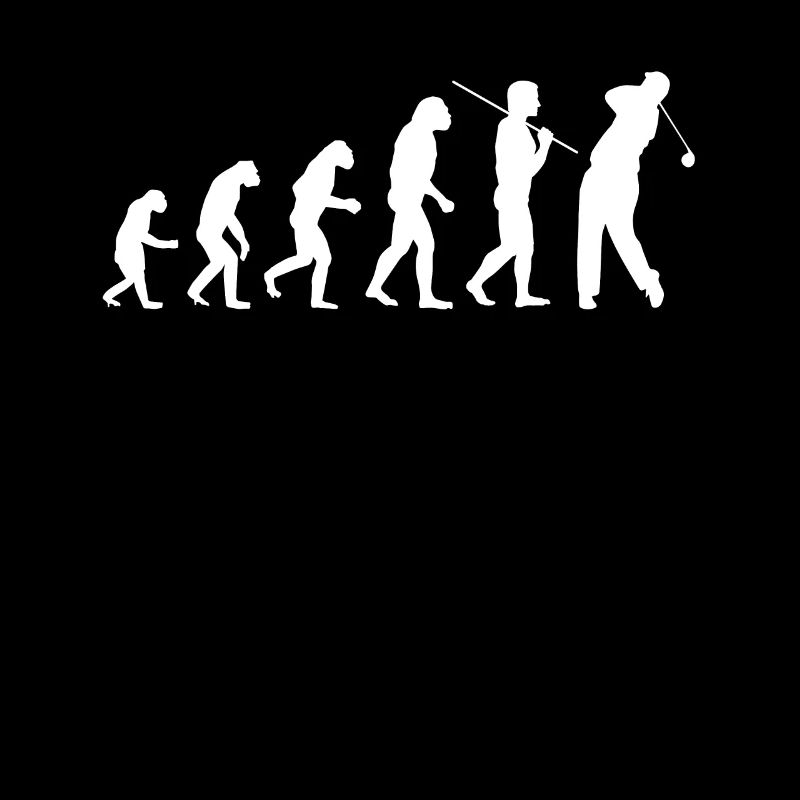 Evolution de l'homme des cavernes à un golfeur