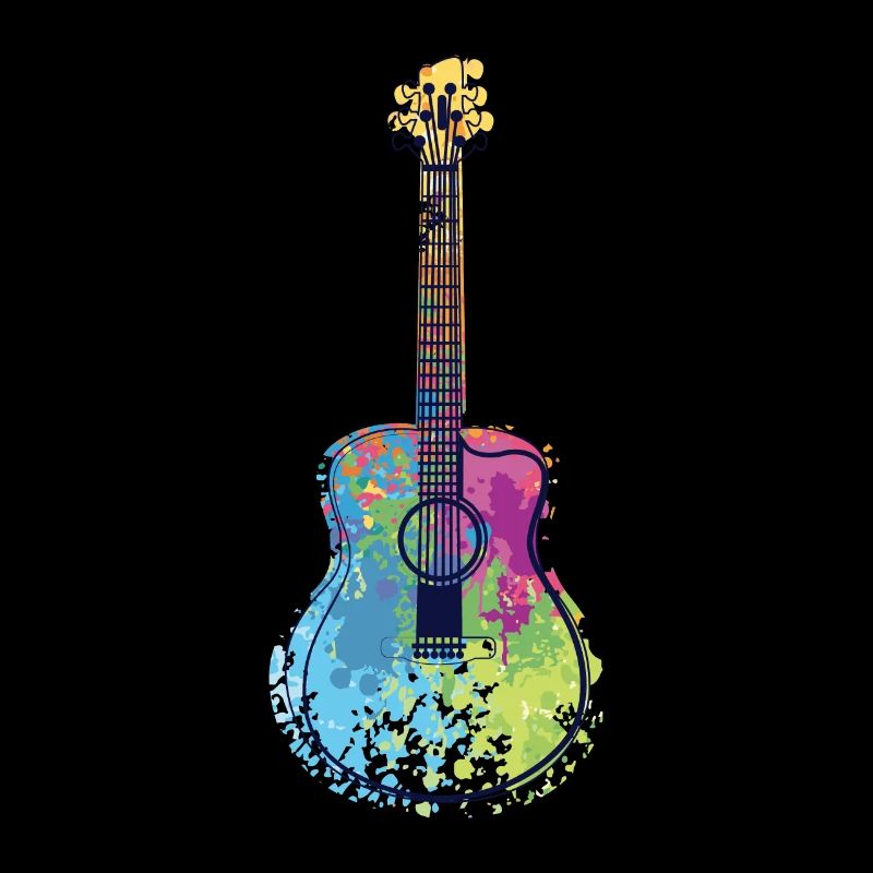 Guitarre Bunt Regenbogen Musik Instrument Geschenk