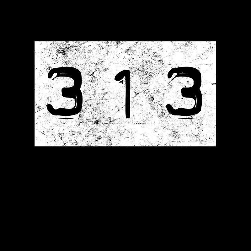 Retro Embossed Design of Area Code 313 Metro