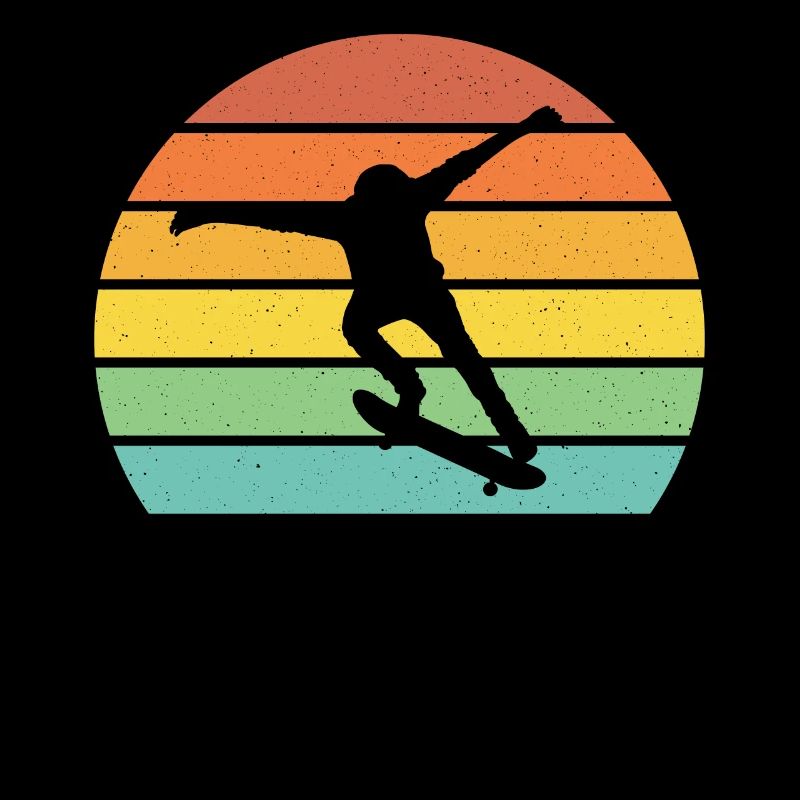 Skateboarding retro sunset cool skateboarder gift