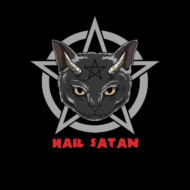Hail Satan Katze - Cat In Pentagram