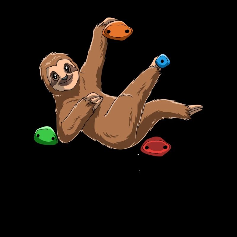 Funny Boulder Sloth - sloth on the climbing wall