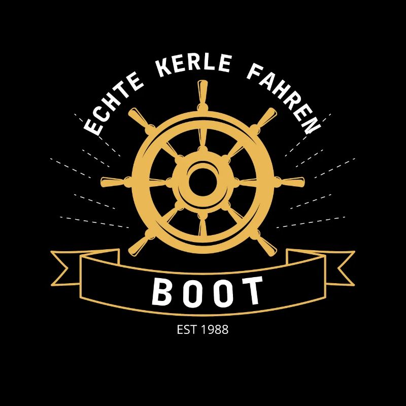 Echte Kerle fahren Boot Design
