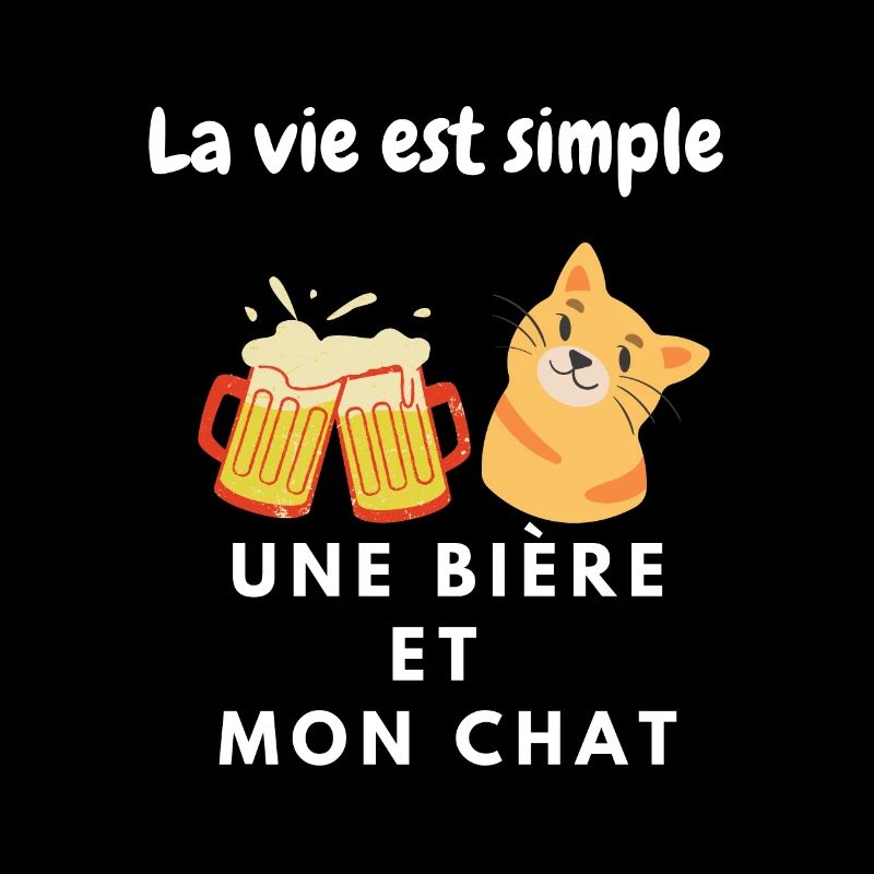 La vie et simple - une bière et mon chat