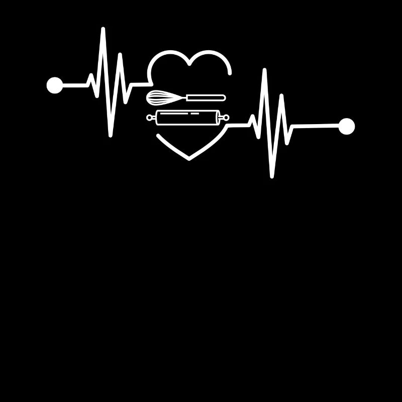 Rolling Pin Heartbeat Funny Baking Cool Baker