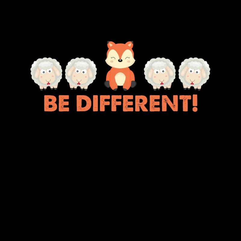 Be different - Cute Fox Sheep Saying Gift
