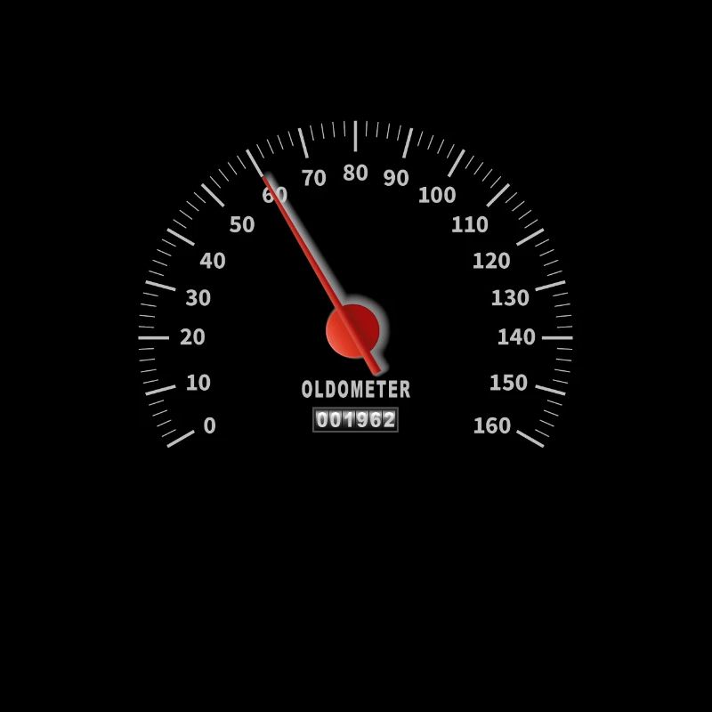 Car speedometer 60th birthday 1962. Oldometer