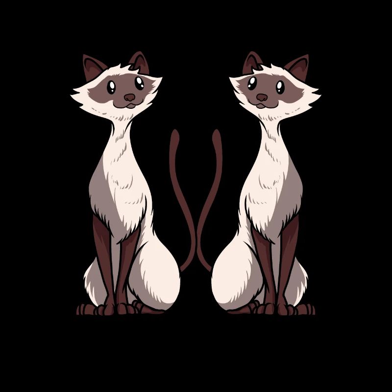 Siamese Cat Artwork two Siamese cat Love