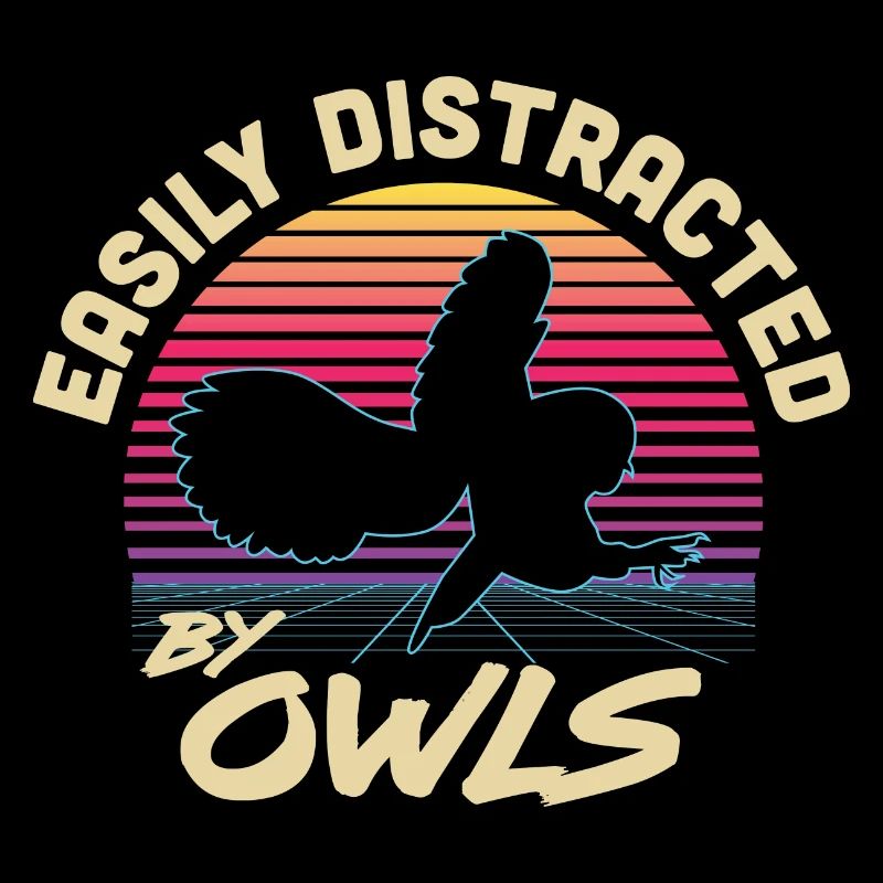 Easily Distracted By Owls Vintage Enthusiast Retro