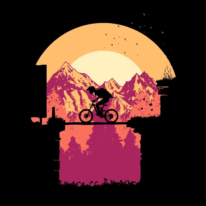 Biker auf Brücke