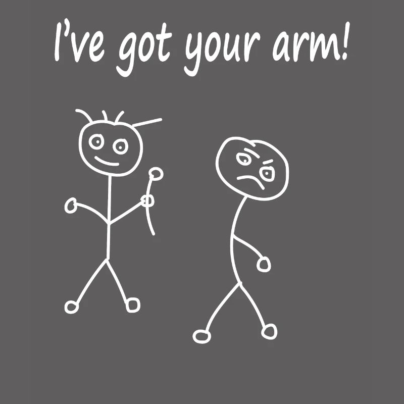 Strichmännchen ich habe deinen Arm Cartoon Comic