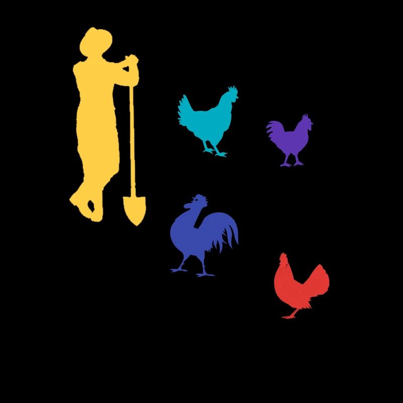 Fermier dans un style rétro avec des poules