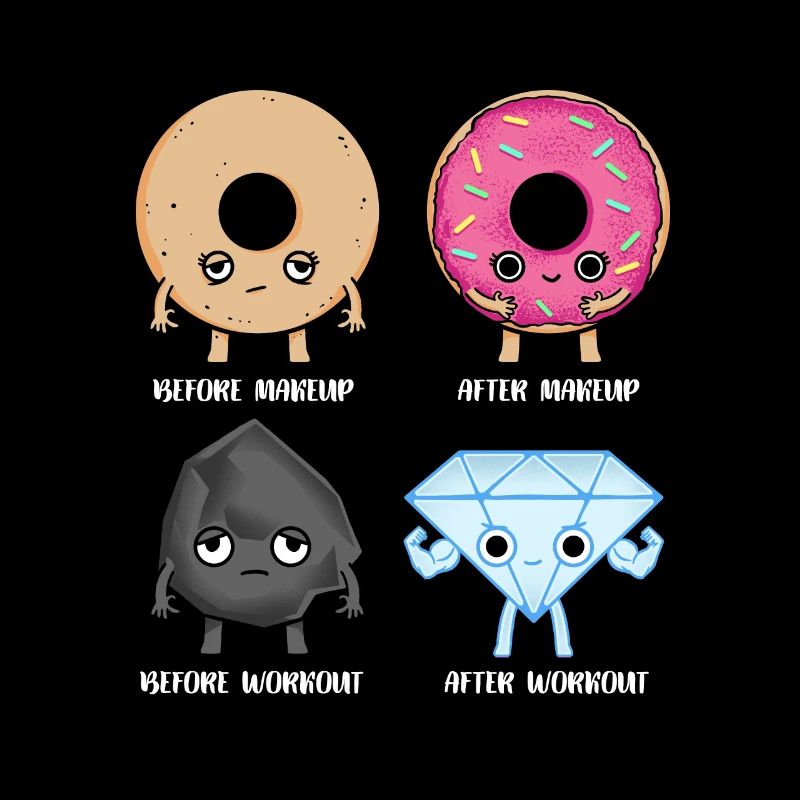 Lustig Workout Donut Diamant Before After Geschenk