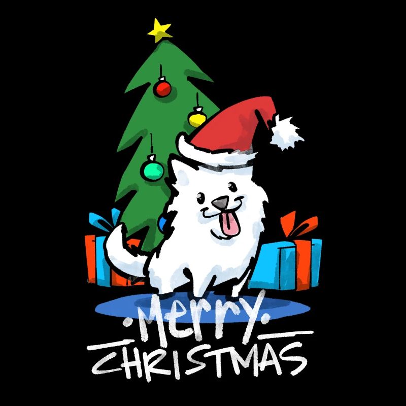 Fröhlicher Dogmass Samoyed Dog Weihnachtsgeschenk T-Shirt