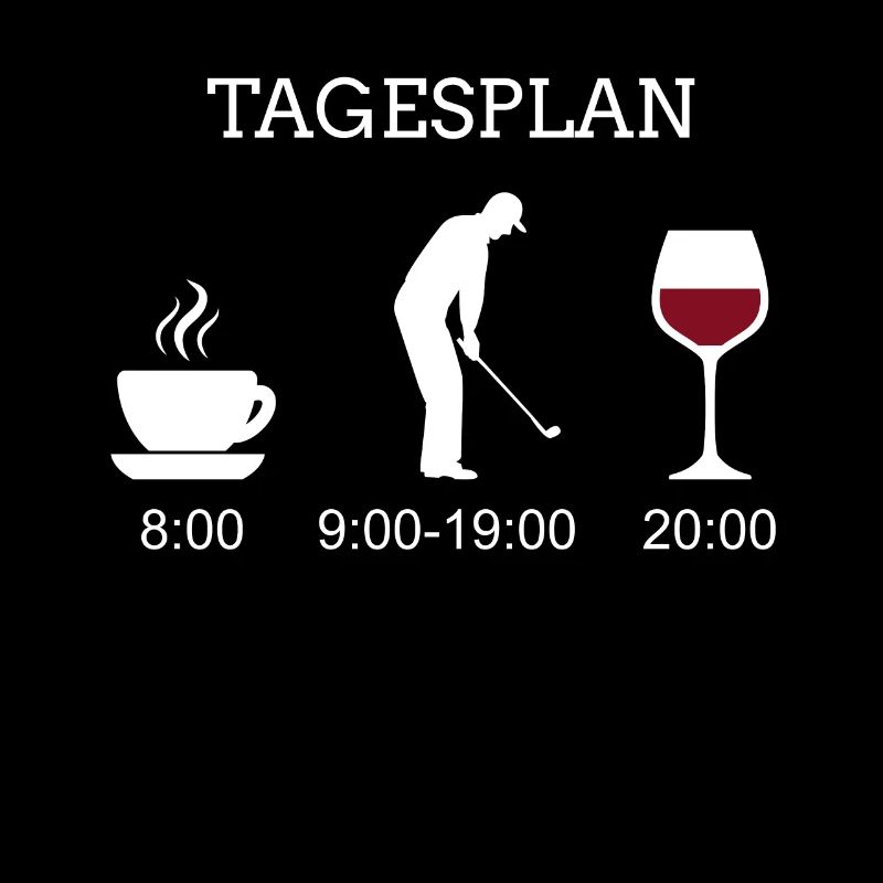 Golf Wine Coffee Golfer Golffan Daily Schedule