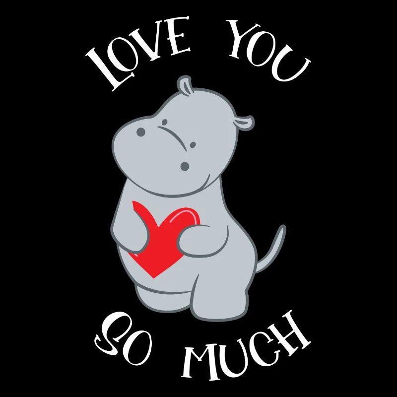 Flusspferd – Hippopotamus - Hippo - Ich liebe Dich