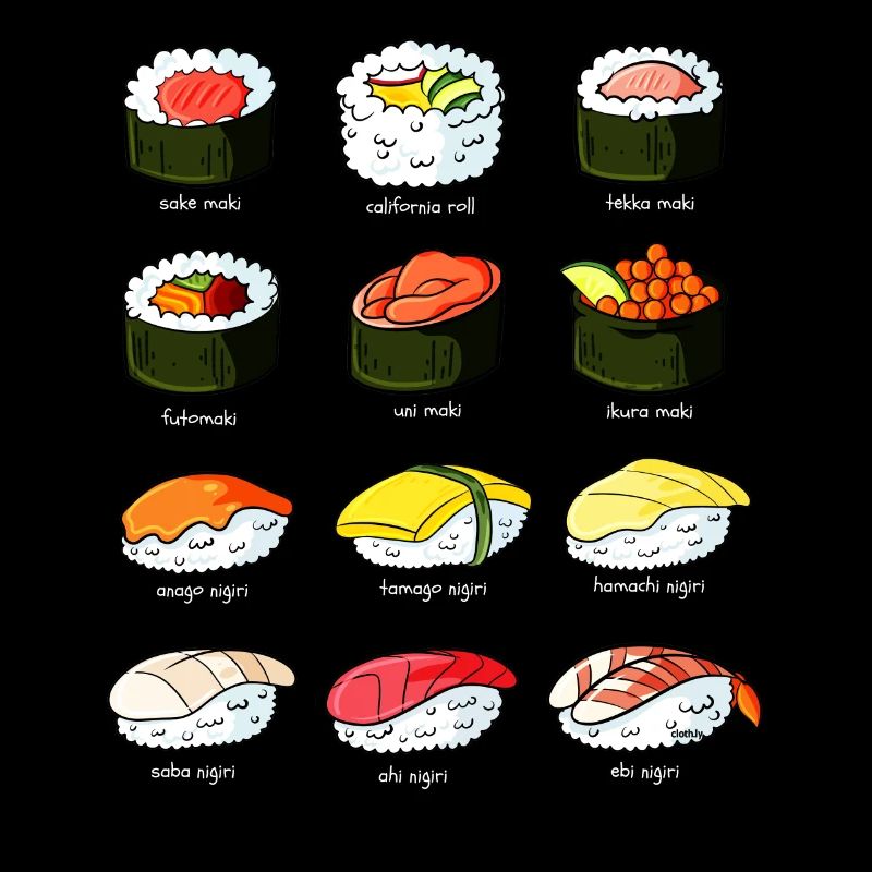 Sushi outline costume types