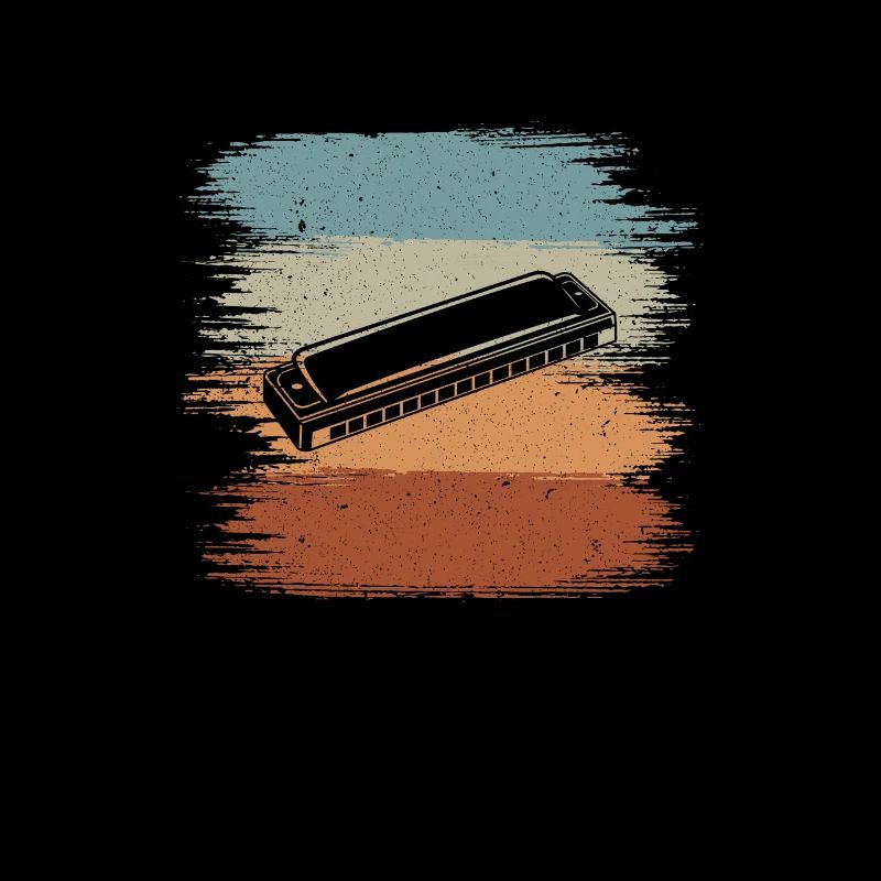 Retro vintage harmonica blues instrument