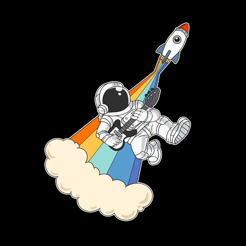 Astronaut rock n roll guitare fusée spatiale