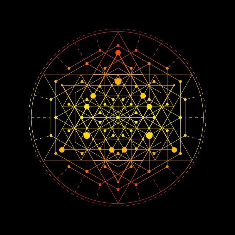 Sacred Geometry Yellow Tesseract