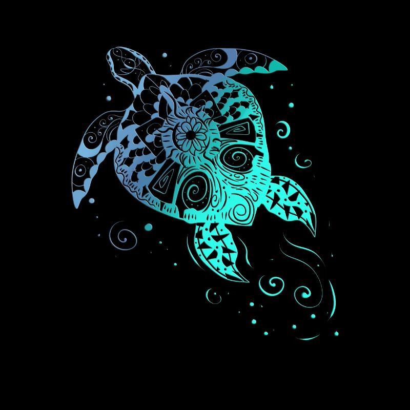 Sea Turtle Mandala Diving Underwater Ocean Diver