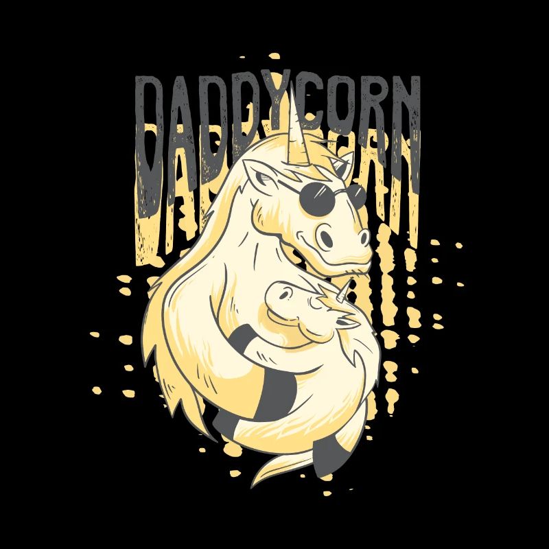 Chemise blanche Daddy Corn, tête de licorne Bir