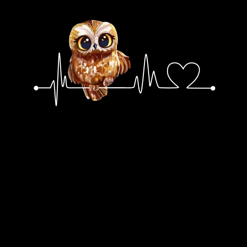 Eulen Herzschlag Heartbeat EKG Eule Puls Süßes Eul