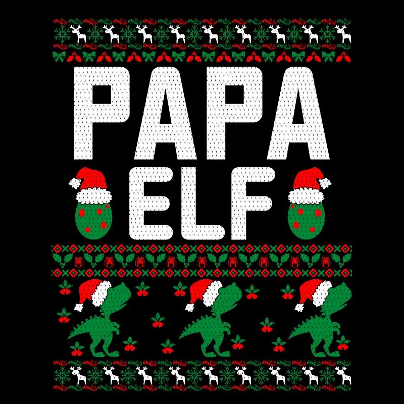 papa elfe vilain pull de Noël