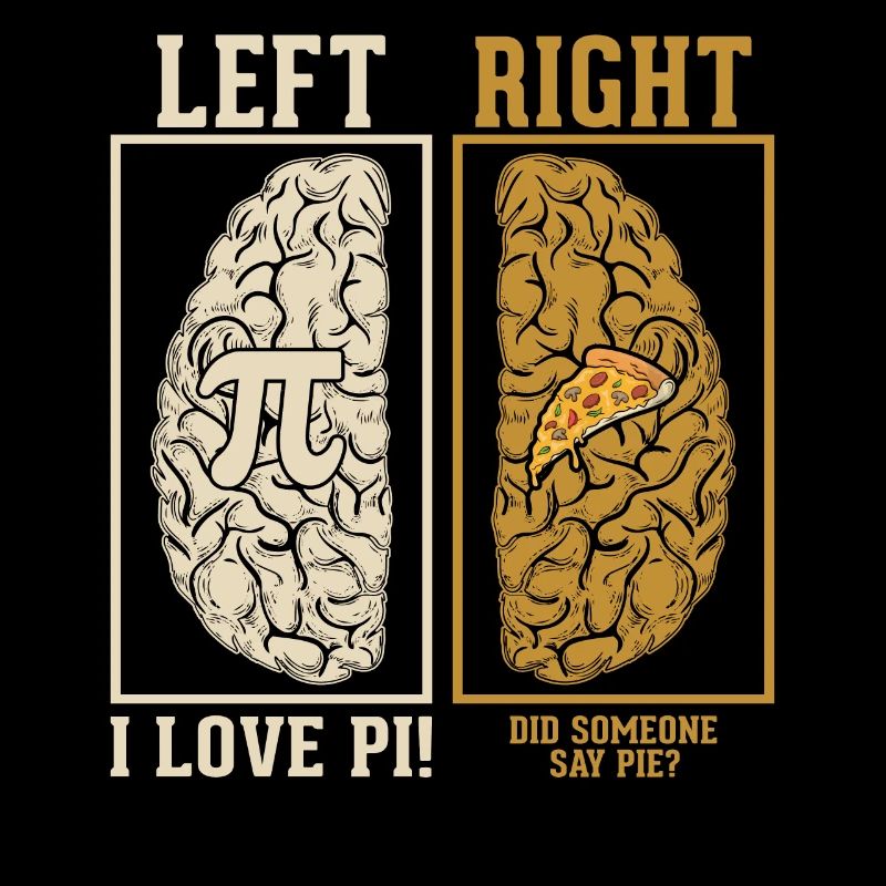 LEFT BRAIN I LOVE PIE RIGHT BRAIN DID JOUR DE PI