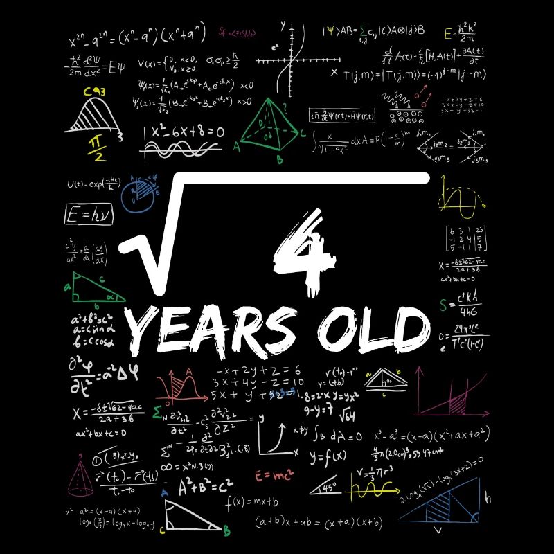Square Root of 4 2ND Funny Math Birthday