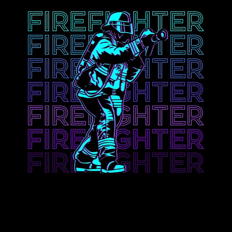 Firefighter Firefighting Firefighter Retro
