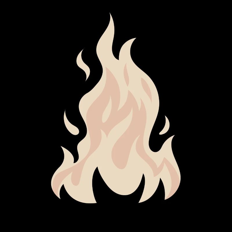 Danish pastel aesthetics on fire flame