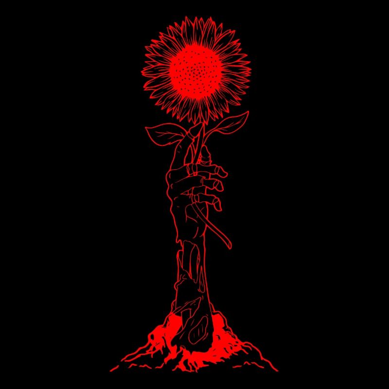 Zombiecore Esthétique Squelette Main Rouge Sunblu
