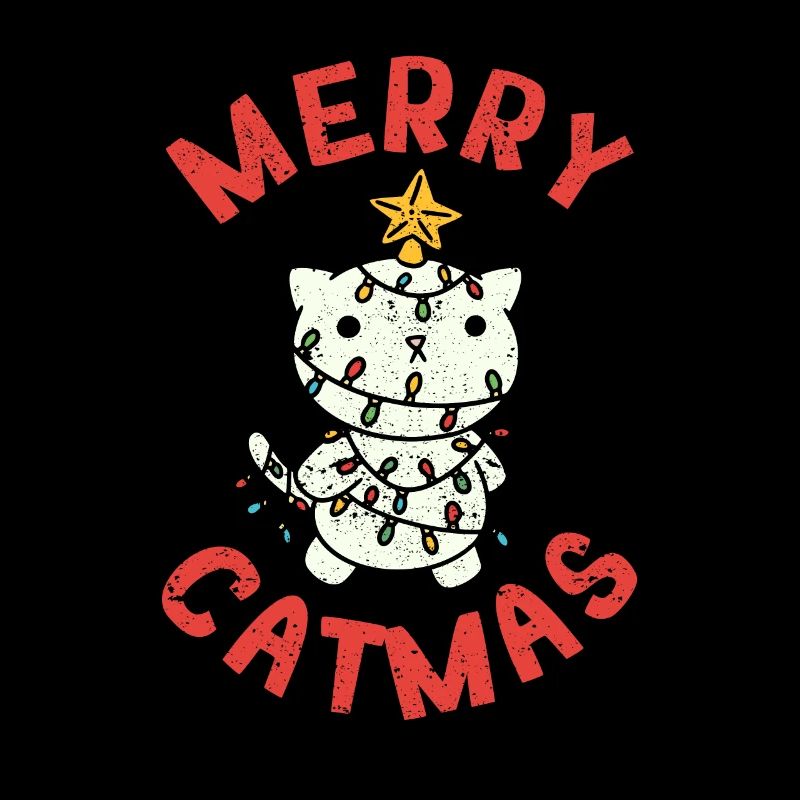 Drôle de chat Arbre de Noël Les chats aiment Noël