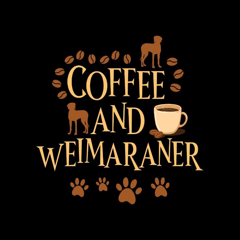 Coffee and Weimaraner