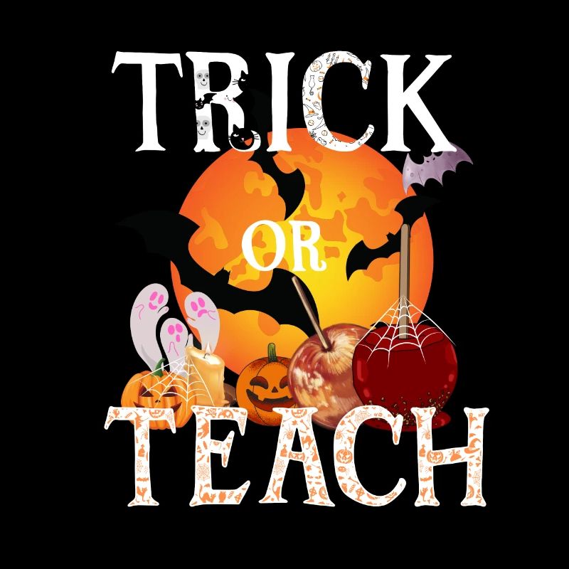 Trick or Teach Halloween Moon Candy Toffee Apples