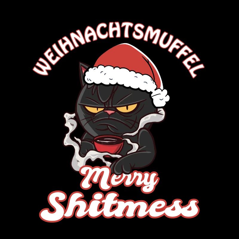 Weihnachten Katze Kaffee Sarkasmus Spruch