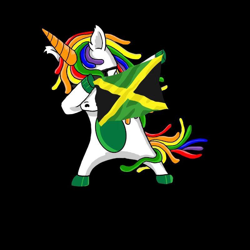 Dabbing licorne avec drapeau jamaïcain Jamaïcain