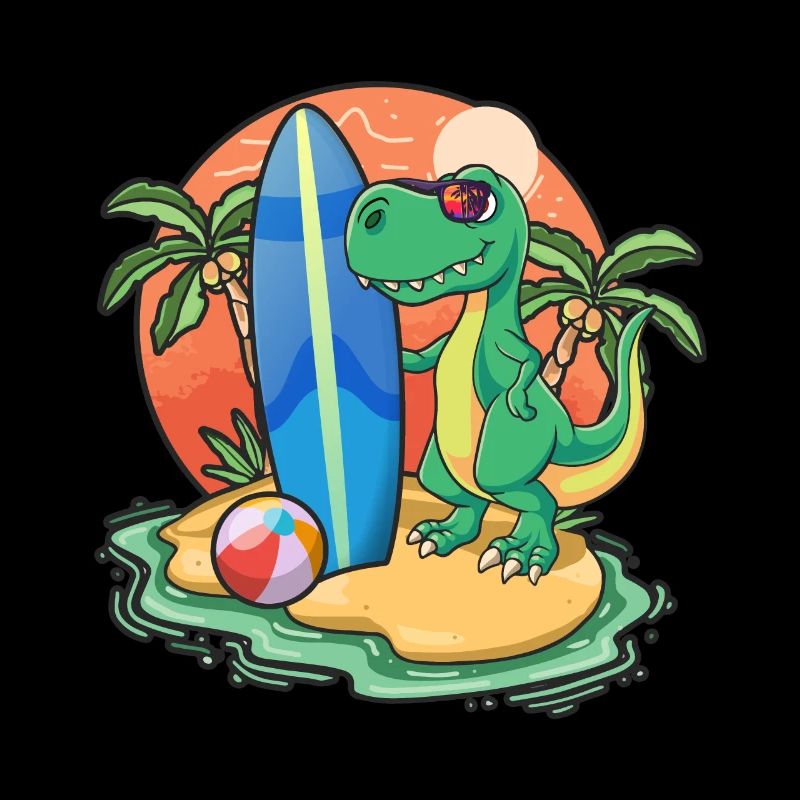 Drôle de dinosaure Surf Lovers Cool Planche de surf Surf