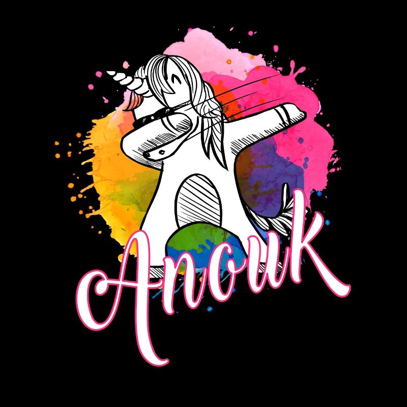 ANOUK - Schöner Name mit dabbing Einhorn
