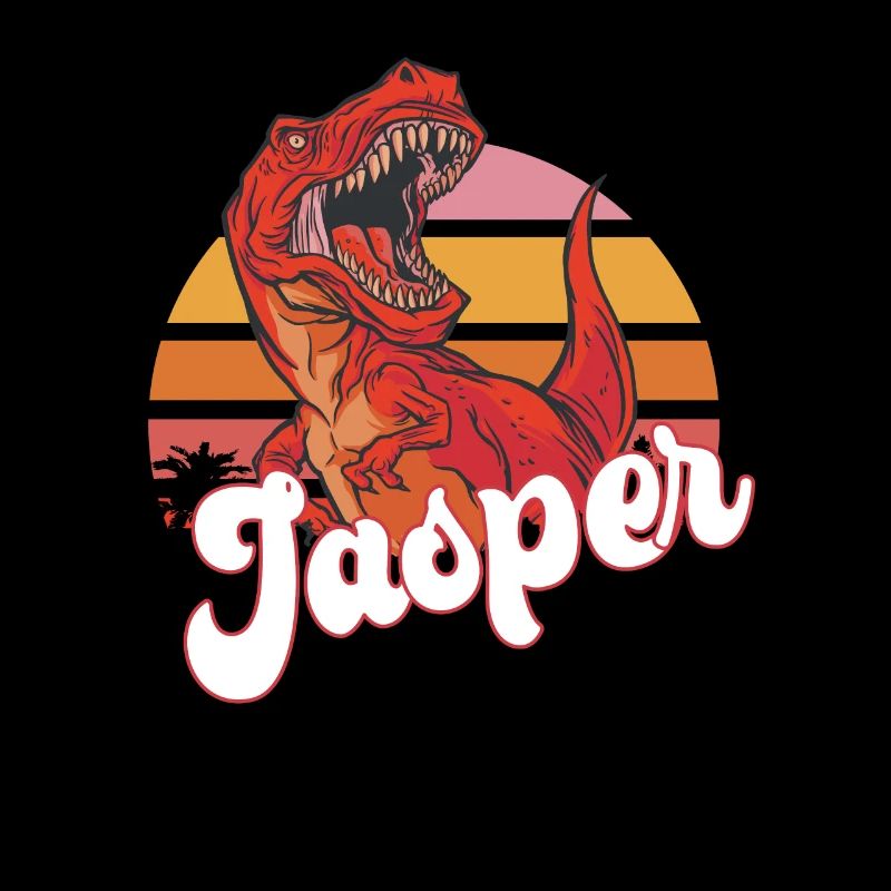 JASPER - Beautiful boy name with T-REX Dino