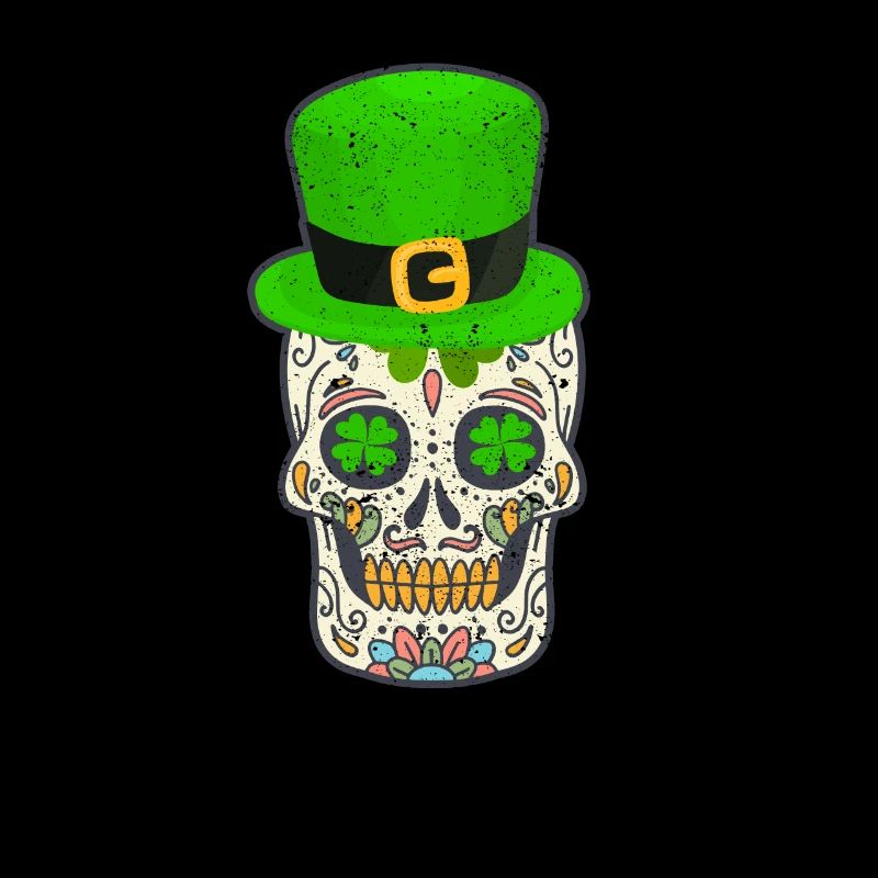 Crâne en sucre Saint-Patrick Jour de la chance morte