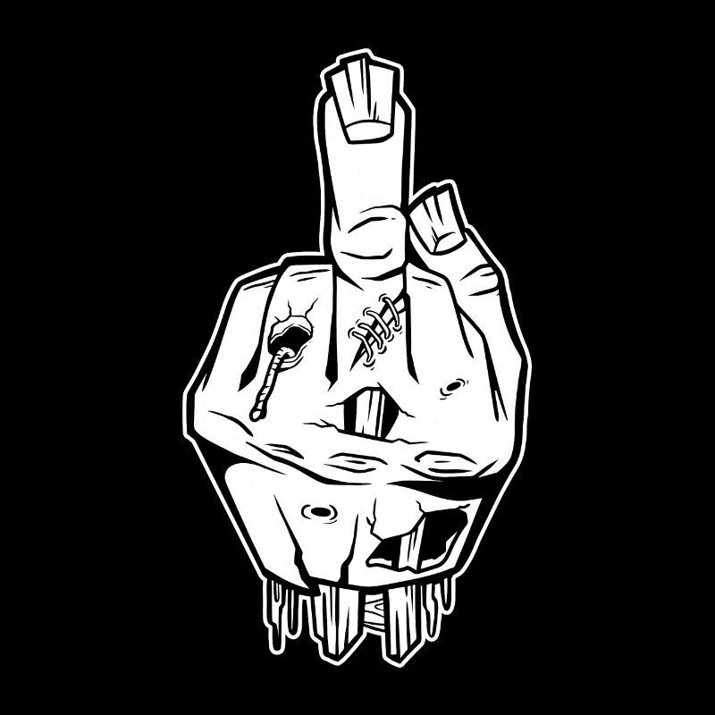 Zombie Halloween Mittelfinger
