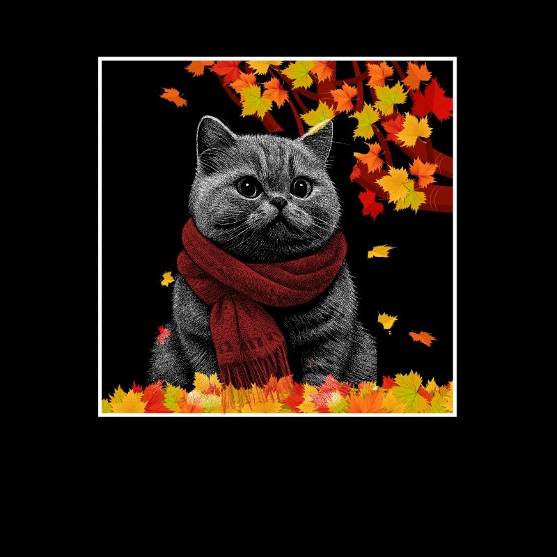 Chat noir C’est l’automne Y’all Feuilles d’automne de citrouille